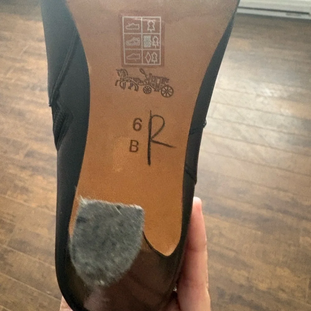 Coach Jade Black Tall leather boots with studded trim - Picture 14 of 14